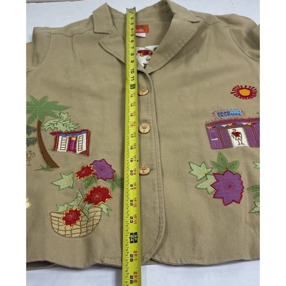 Hearts of Palm Women’s Jacket Blazer 14 Embroidered Cottagecore Novelty Artsy - Picture 15 of 15